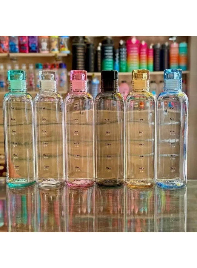 Shine Reusable Acrylic Water Bottle with Airtight Lid & Time Marker - Image 4