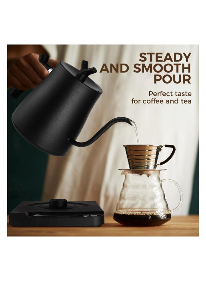 Cafe Kettle V60, Precision Electric Gooseneck Kettle 304 Stainless Steel Adjustable Temperature Quick Boil 1L Quick Heating - Image 5