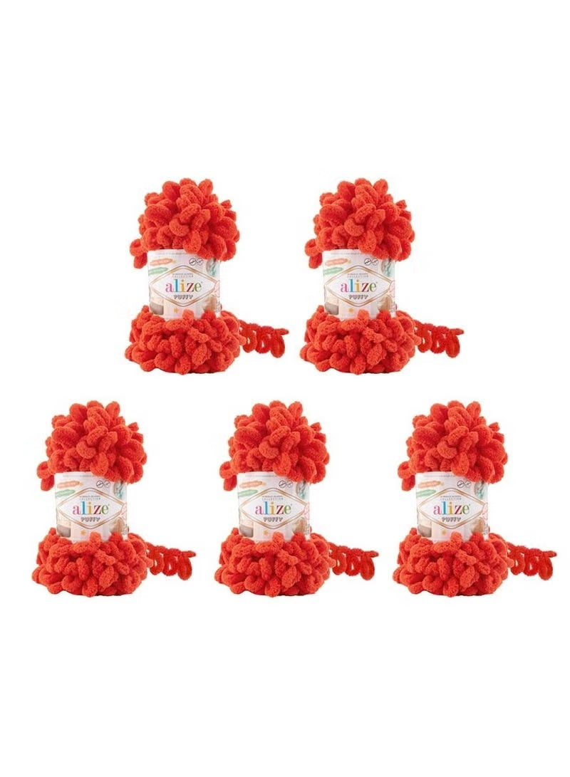 5 Pcs Alize Puffy 767 Micropolyester Hand Knitting Yarn For Blanket
