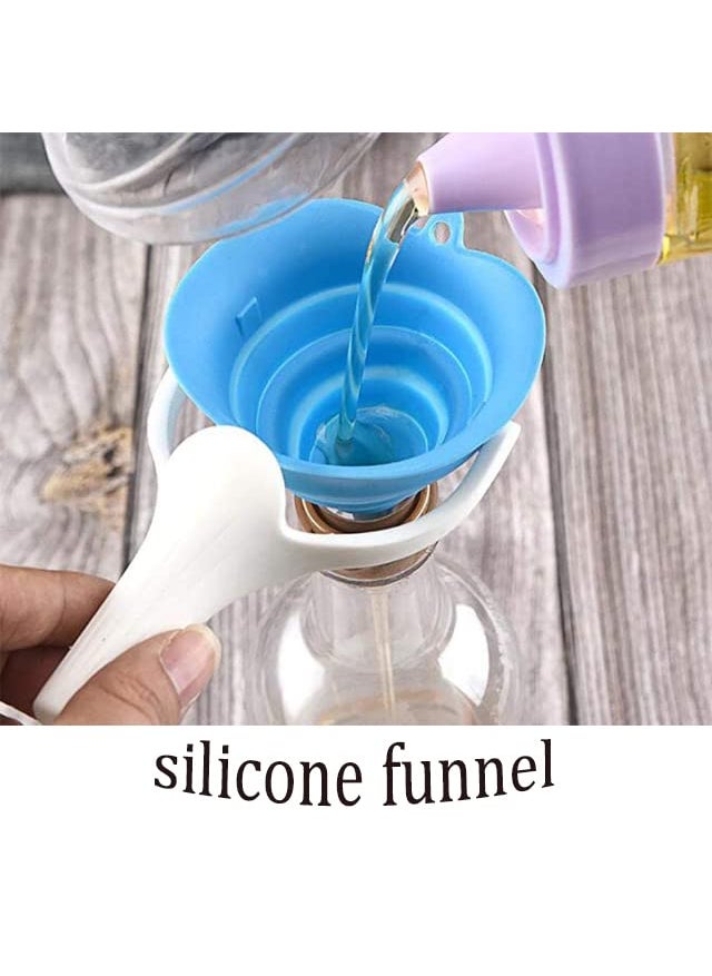 SpiderJuice 1Pc Multipurpose Silicone Foldable Pop Up Funnel With Handle Portable Collapsible Telescopic Funnels For Pouring Liquid Random Colour