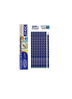 DOMS DOMS Groove HB/2 Super Dark Graphite Pencil Box Pack of 10 pencils + 1 pencil free  - Image 2