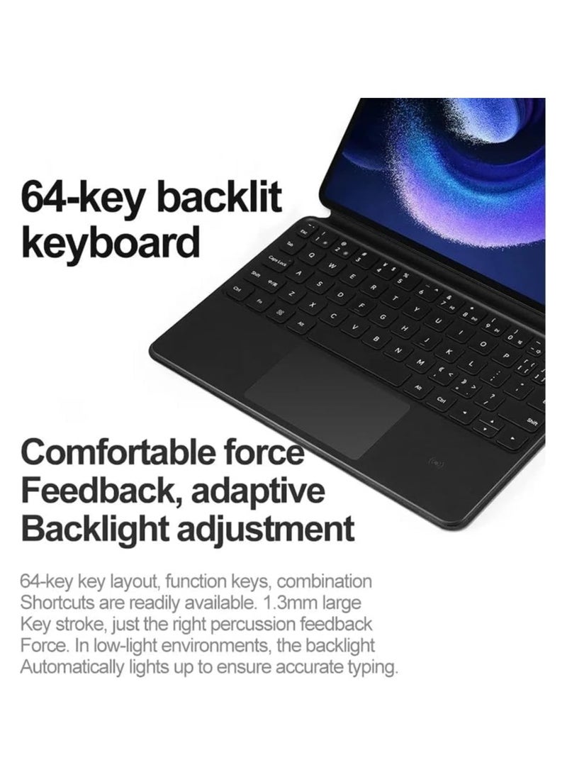 General - Magic Smart Bluetooth Keyboard Case Compatible with Samsung Galaxy Tab S10 FE 2025 (Model: SM-X520/X526B) with Trackpad RGB Backlit Keyboard - Image 1