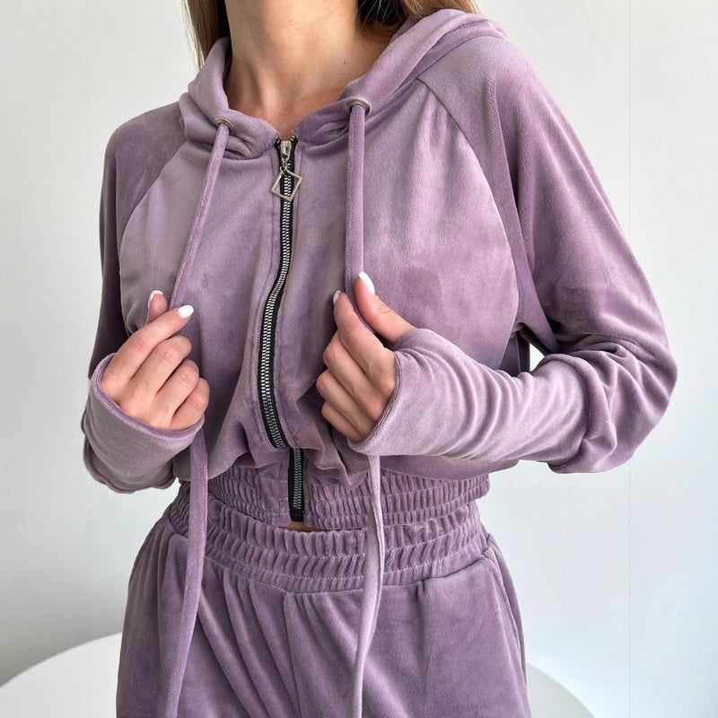 Women's Two-Piece Short Hoodie and Jogger Set - Image 3