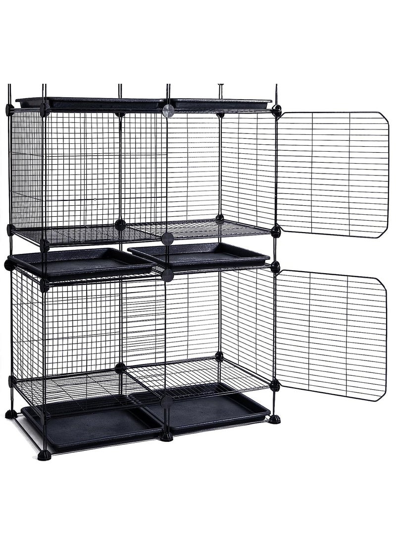 DIY Small Animal Pet Playpen with Door Rabbit Puppy Kitten Playpen | Indoor & Outdoor Portable Metal Wire Yard Fence 13pcs Pet Panels - Image 4