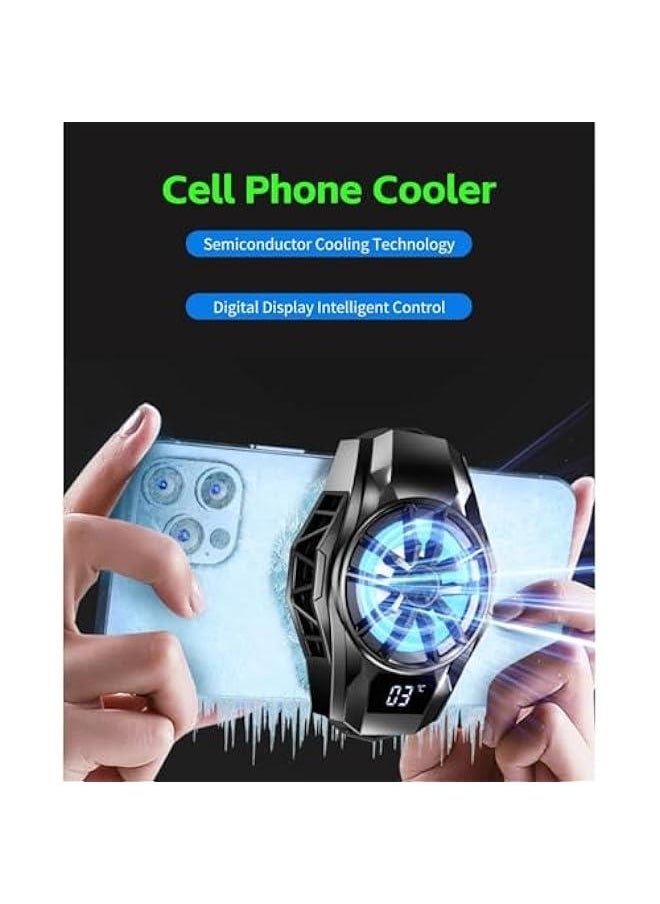 Generic Cell Phone Cooler, RGB Semiconductor Cellphone Radiator with Digital Display, Portable Lightweight Magnetic Mobile Phone Cooling Fan for Gaming Sreaming Waching Videos  - Image 2