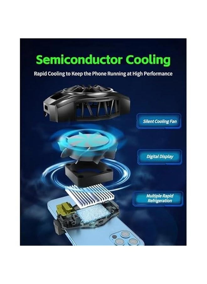 Generic Cell Phone Cooler, RGB Semiconductor Cellphone Radiator with Digital Display, Portable Lightweight Magnetic Mobile Phone Cooling Fan for Gaming Sreaming Waching Videos  - Image 4