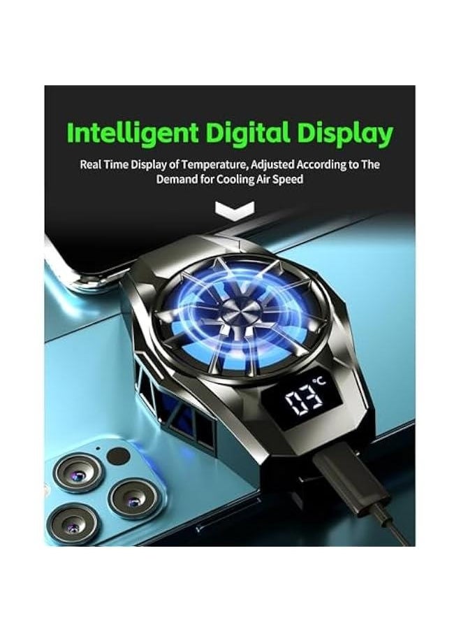 Generic Cell Phone Cooler, RGB Semiconductor Cellphone Radiator with Digital Display, Portable Lightweight Magnetic Mobile Phone Cooling Fan for Gaming Sreaming Waching Videos  - Image 5
