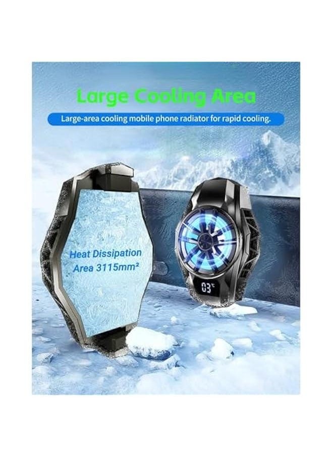 Generic Cell Phone Cooler, RGB Semiconductor Cellphone Radiator with Digital Display, Portable Lightweight Magnetic Mobile Phone Cooling Fan for Gaming Sreaming Waching Videos  - Image 3
