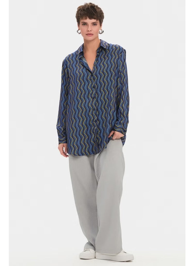 JUNE Women's Oversize/loose Cut Patterned Shirt - Image 4
