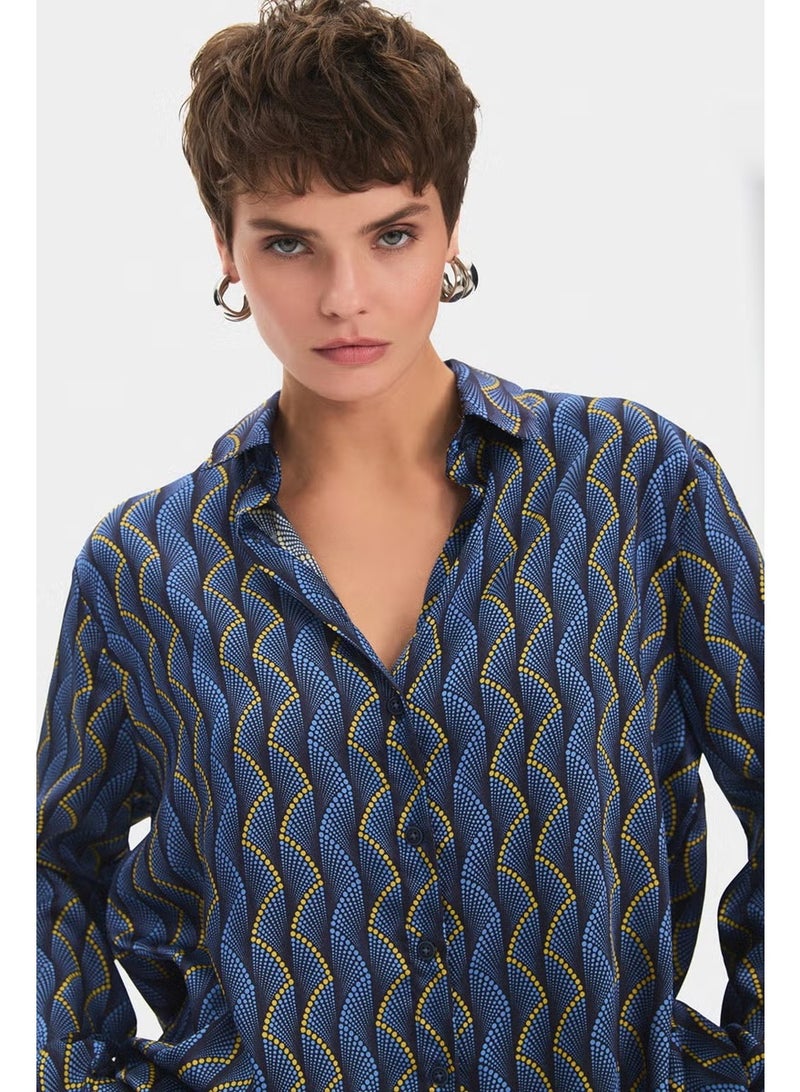 JUNE Women's Oversize/loose Cut Patterned Shirt - Image 3