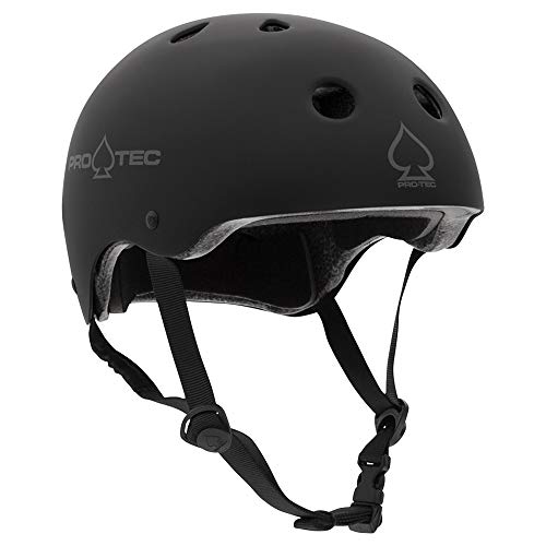 ProTec Classic Certified Skateboard Helmet Ideal for Skateboarding Bicycling BMX and Roller Skating Medium Black Matte - Image 1