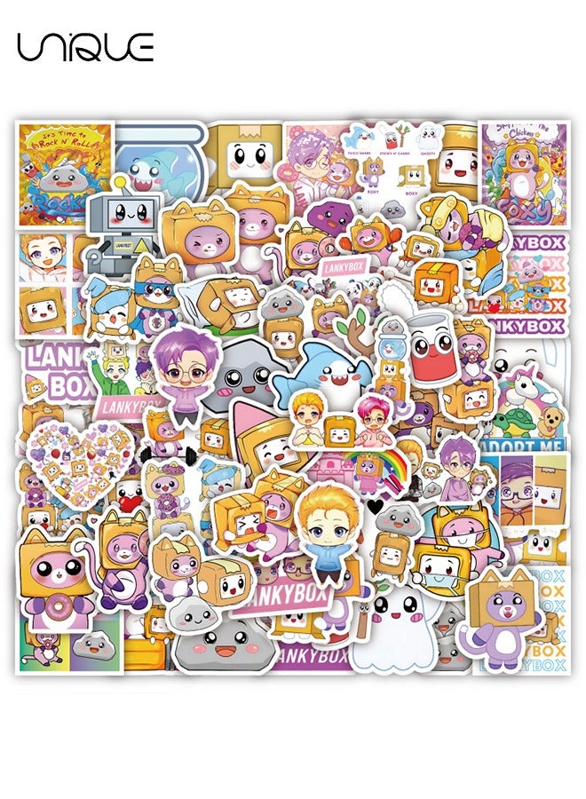 Unique 60Pcs Lankybox Theme Graffiti Stickers，Vinyl Waterproof Stickers for Water Bottles Laptop Phone Computer Guitar, Gifts for Teens, Girls, Fans - Image 4