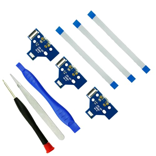 CTHTBZ 3PCS JDS-001 Charging Port for PS4 Controller, Replacement Micro USB Adaptor Charger Socket Board Connector Module Assembly Connector for Playstation 4， Flex Cable,Screwdriver - Image 5