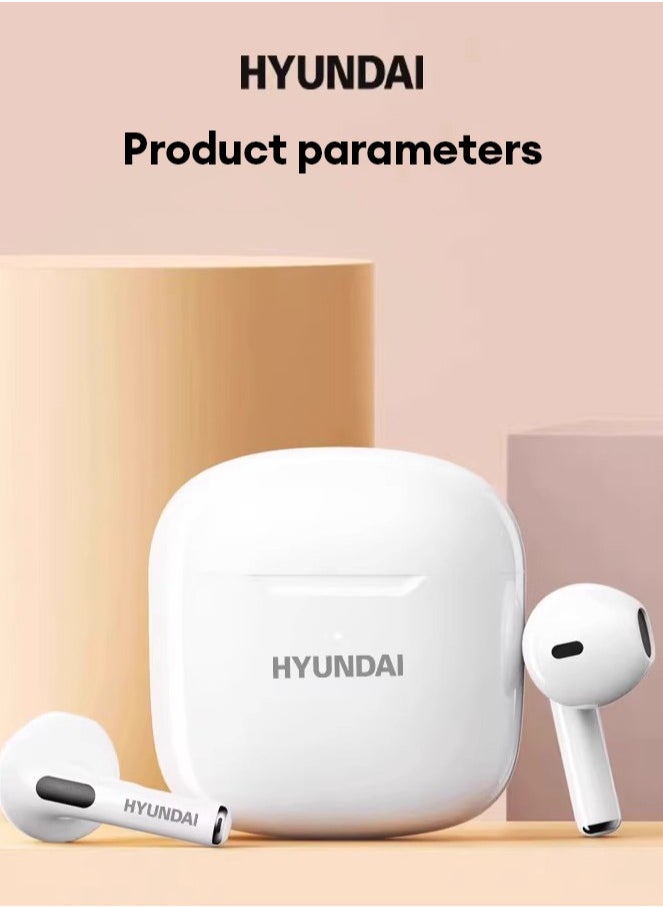 HYUNDAI - Hyundai HY-T02 Wireless Bluetooth Headphones-White - Image 1