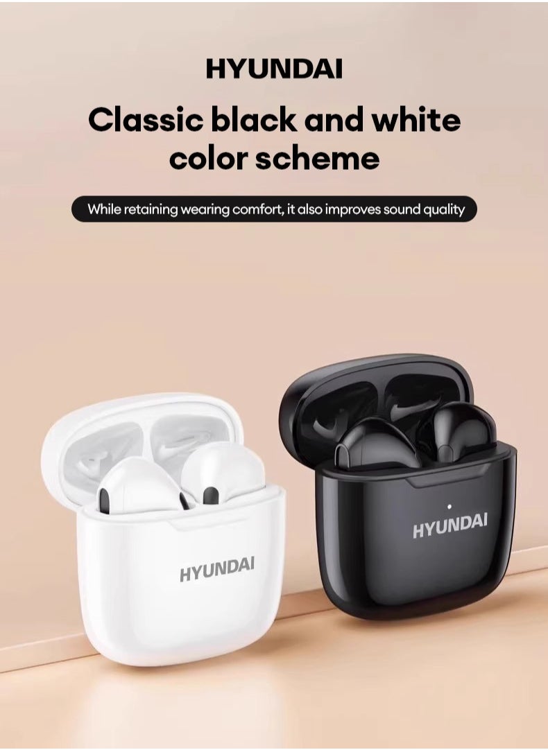 HYUNDAI - Hyundai HY-T02 Wireless Bluetooth Headphones-White - Image 1