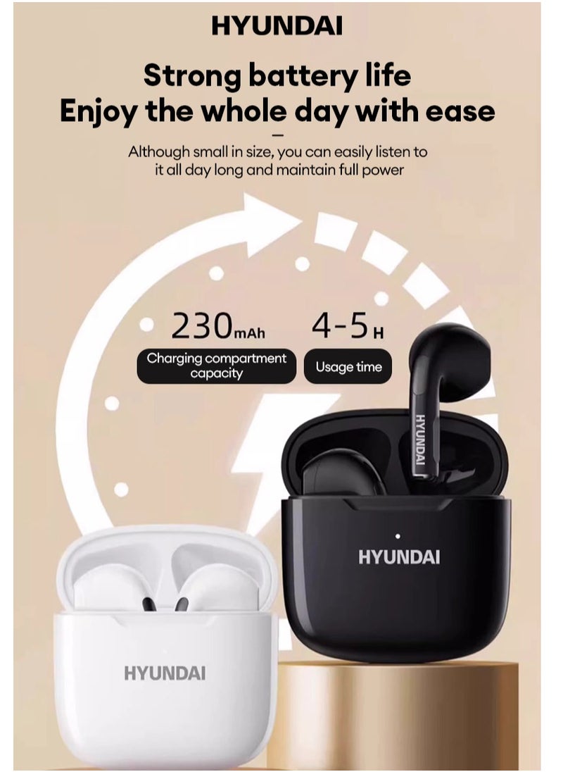 HYUNDAI - Hyundai HY-T02 Wireless Bluetooth Headphones-White - Image 1