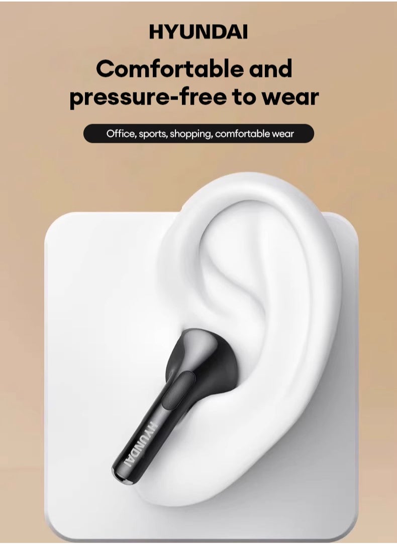 HYUNDAI - Hyundai HY-T02 Wireless Bluetooth Headphones-White - Image 1