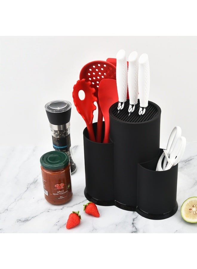 Safe Universal Knife Holder – 3-in-1 Kitchen Organizer, Drying Rack & Utensil Storage, Black - Image 4