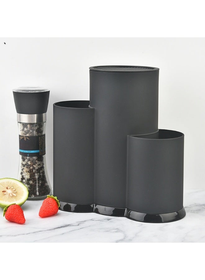 Safe Universal Knife Holder – 3-in-1 Kitchen Organizer, Drying Rack & Utensil Storage, Black - Image 3