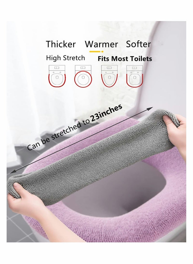 Toilet Seat Cover 4 Pack, Bathroom Soft Thicker Toilet Seat Cover Pad, Washable and Comfortable Warmer Toilet Lid Seat Cover - Image 2