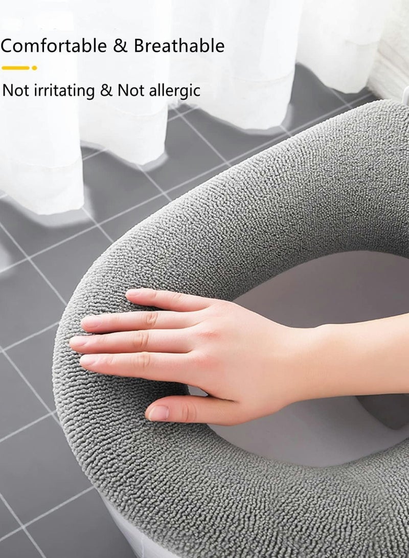 Toilet Seat Cover 4 Pack, Bathroom Soft Thicker Toilet Seat Cover Pad, Washable and Comfortable Warmer Toilet Lid Seat Cover - Image 4
