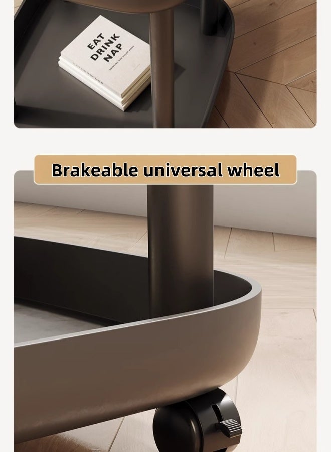 Generic Coffee Table, Sofa Table 2-Tier Sofa Side Table, Modern Center Accent Table with Metal Frame with Open Storage Shelf for Bedroom Living Room(Black, White, Pink) - Image 3
