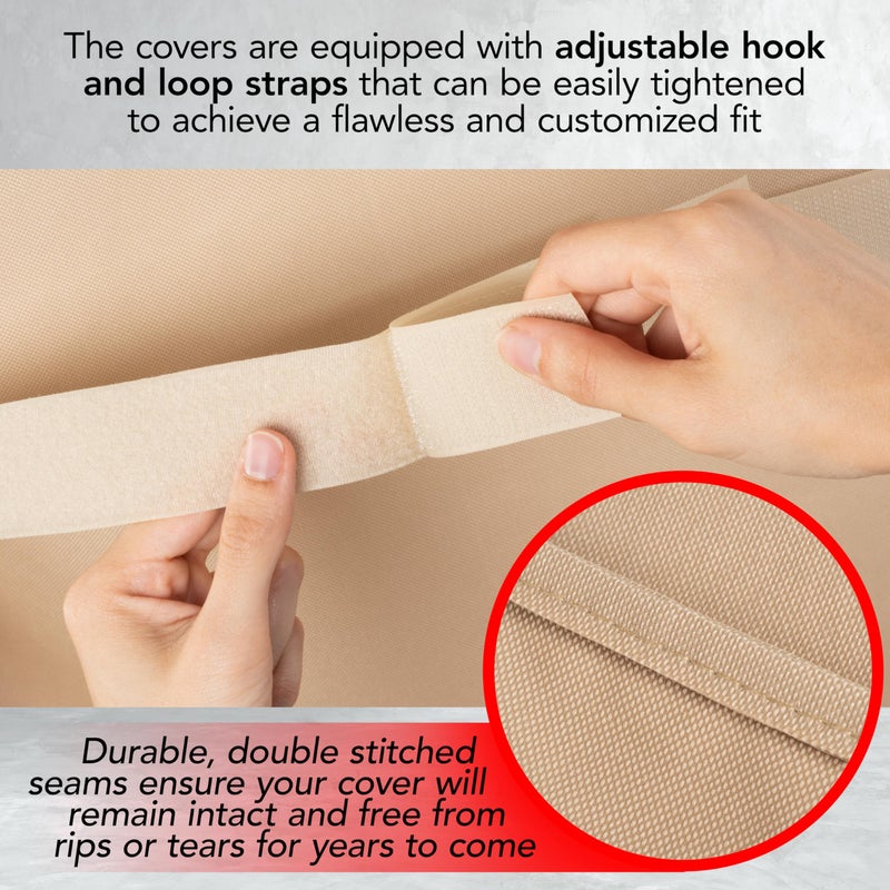 GrillTough Heavy Duty BBQ Grill Cover for Outdoor Grill, 58 Inch â€“ Waterproof, Weather Resistant, UV & Fade Resistant with Adjustable Straps â€“ Gas Grill Cover for Weber, Genesis, Charbroil, etc. Tan - Image 4