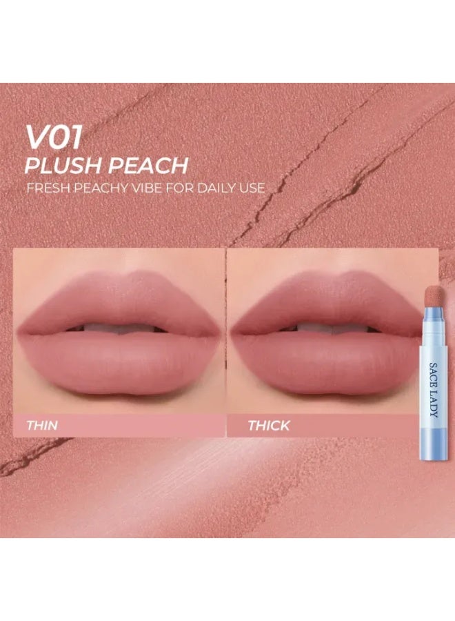 SACE LADY Waterproof Air Cushion Lip & Cheek Cream – Matte Velvet Long-Lasting Non-Sticky Tint (Shade 01 Plush Peach) - Image 2