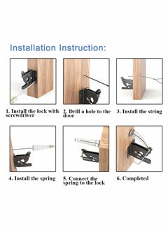 Y&D Upgrade Self Locking Gate Latch Heavy Duty Automatic with Cable Pull Opener for Wooden Fences Metal Gates Vinyl Fence Dog Door Latches Gravity Security  - Image 5