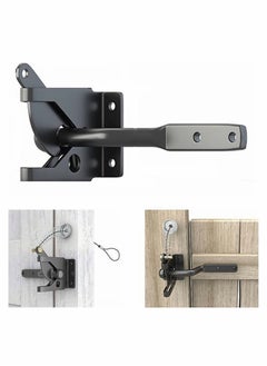 Y&D Upgrade Self Locking Gate Latch Heavy Duty Automatic with Cable Pull Opener for Wooden Fences Metal Gates Vinyl Fence Dog Door Latches Gravity Security  - Image 1