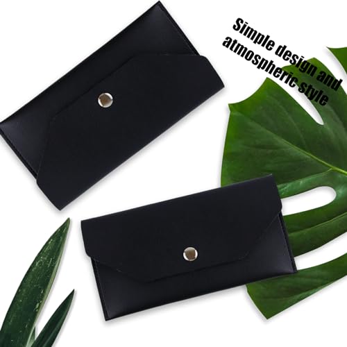 Abvsdu Cash Envelope Wallet, Reusable Envelope Wallet, Men's and Women's Genuine Leather Cashs Wallets, Money Envelopes for Cashs for Bill Planner（Black） - Image 3
