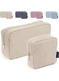 MAGEFY MAGEFY Small Makeup Bag for Purse Mini Cosmetics Bag Corduroy Cute Cosmetic Pouch for Women with Slip-in Pockets 