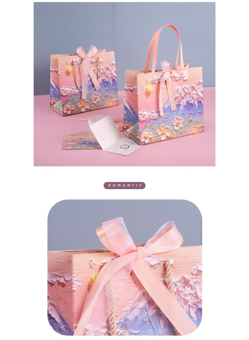 NIBEMINENT 3-Piece Color Gift Bag with Handle, Oil Painting Gift Paper Bags Medium Size Small Gift Bags Birthday Craft Paper Gift Bags for Presents,Birthdays, Mother's Day,Weddings, Party  - Image 5