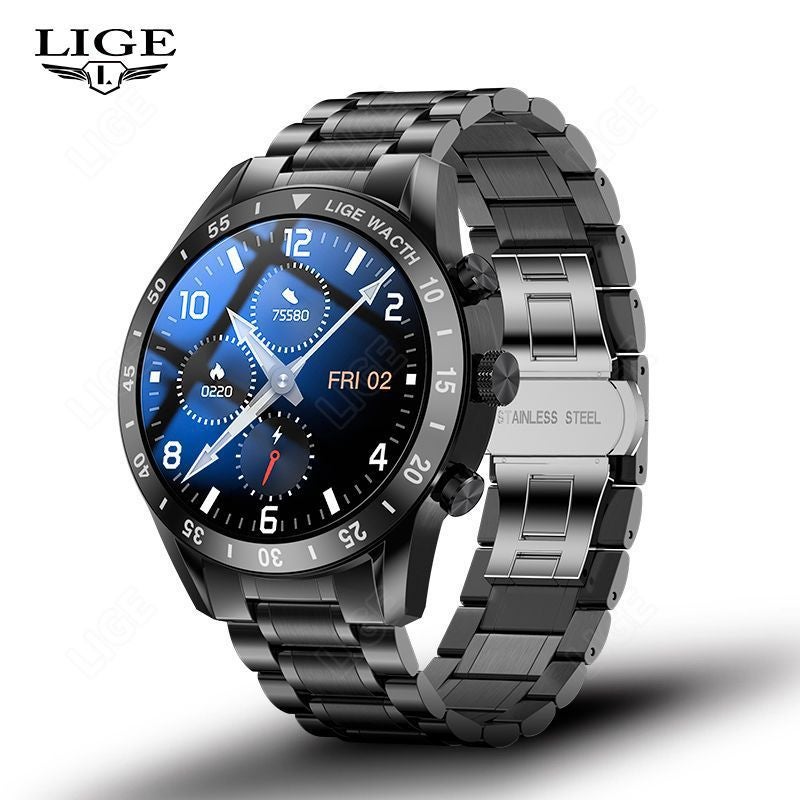 Lige Lige Bluetooth Call Smart Watch Step Counting Sports Steel Band Multifunctional Men'S Bracelet Watch 0321 - Image 2