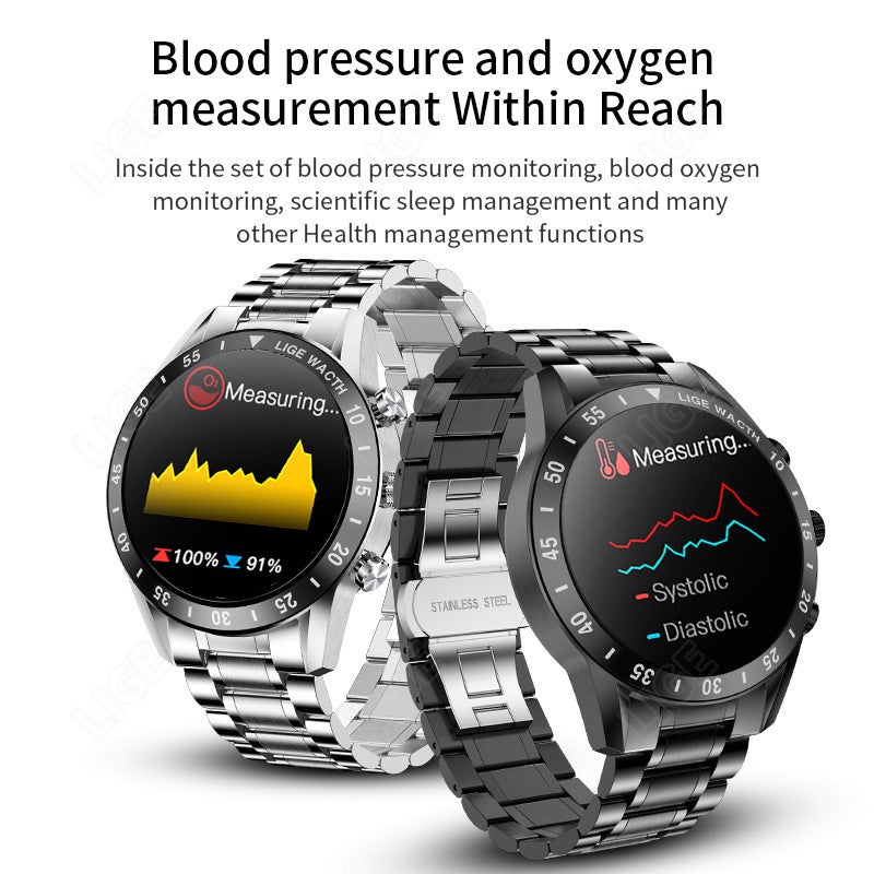 Lige Lige Bluetooth Call Smart Watch Step Counting Sports Steel Band Multifunctional Men'S Bracelet Watch 0321 - Image 4