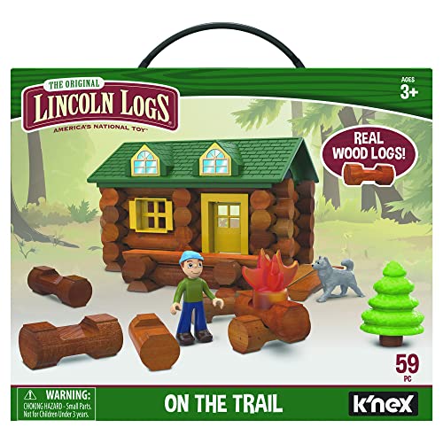Basic Fun Lincoln Logs-On The Trail Building Set-59 Pieces-Real Wood Logs - Ages 3+ - Image 1