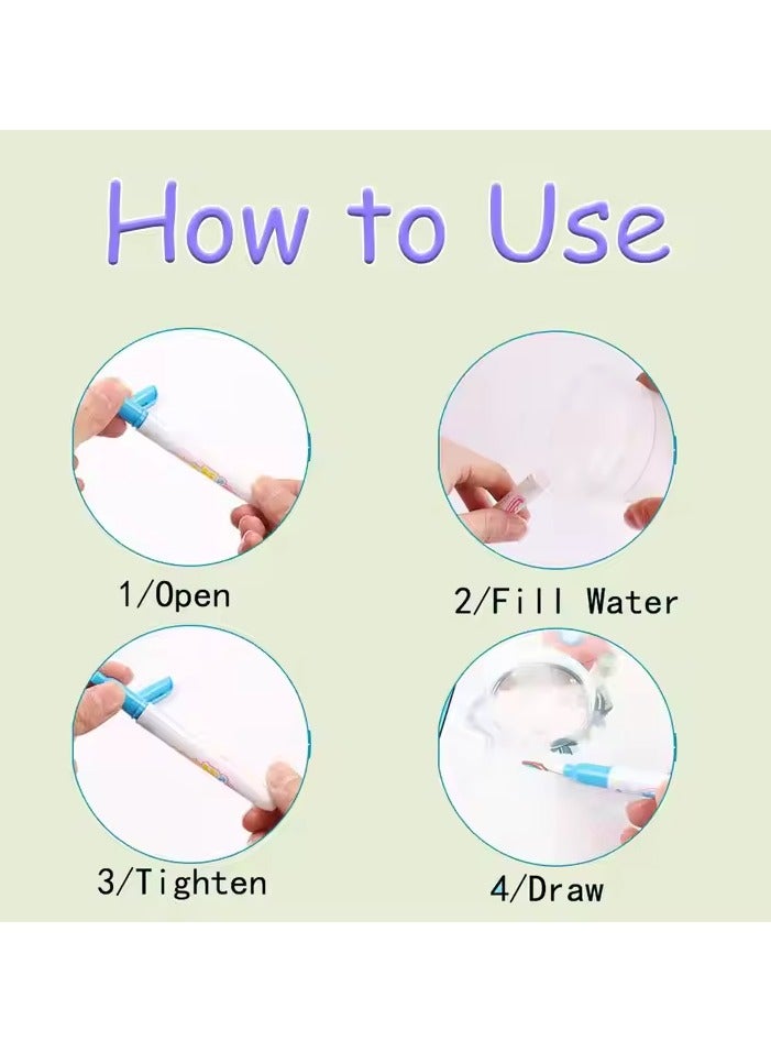 2 Magic Water Books for kids with 2 pens, Drawing book for kids, perfect for early education and creativity, Children use a water pen to reveal colors and images, Promoting learning in a fun way, Children Early Education Drawing Board, Toy For Kids, Toddler Preschool (2 Reusable drawing book & 2 Pen) - Image 4