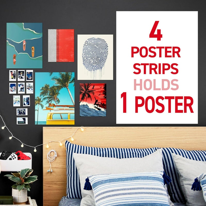 Command Poster Strips, Removable, Holds Up to 1 Lb Per Pair, 0.63 X 1.75, White, 400 Strips - Image 3