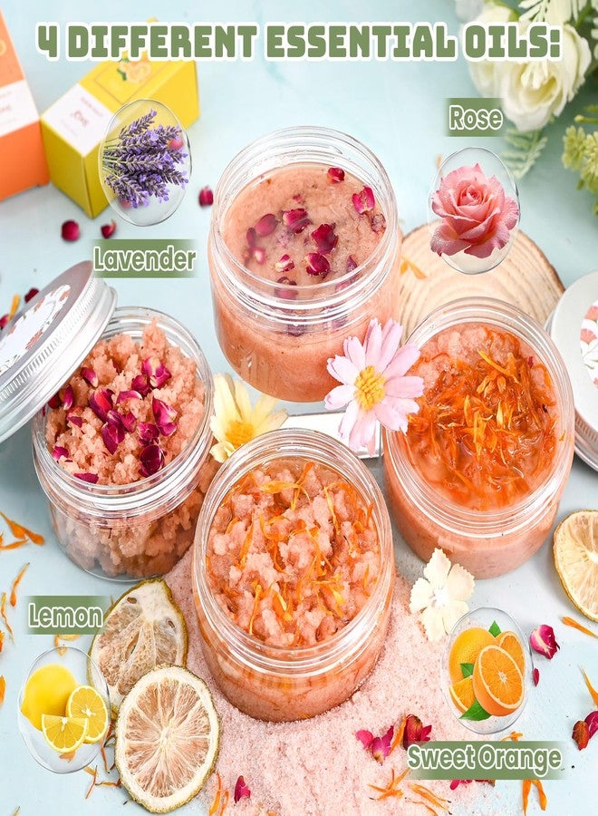 JUYRLE Body Scrub Making Kit- DIY Pink Salt Body Scrub Kit with Almond Oil, Essential Oils, Moisturizing and Exfoliating Dry Skin Hand Foot DIY Organic SPA Kit Gifts For Women & Men - Image 4