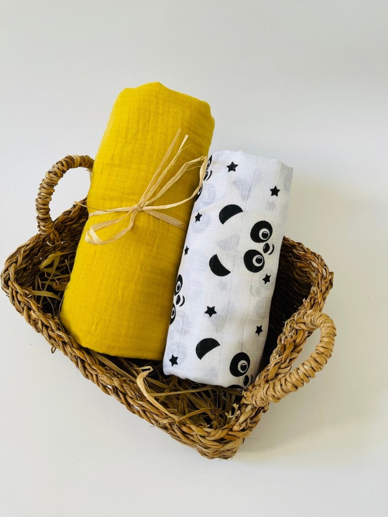 2 Pieces 4 Layers and 2 Layers Multi-Purpose Muslin Cloth Cover Blanket
