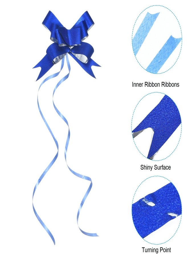 Patikil 2-inch Pull Bows, 40 Pack Present Wrapping String Ribbon Decorative Bow Ties for Wedding Party Birthday Decorations, Blue - Image 4