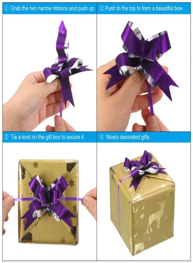 Patikil 2-inch Pull Bows, 40 Pack Present Wrapping String Ribbon Decorative Bow Ties for Wedding Party Birthday Decorations, Blue - Image 5
