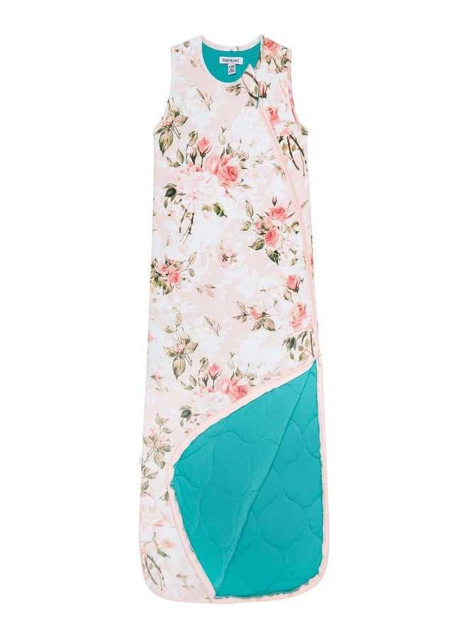 Posh Peanut Baby Wearable Blanket - Newborn Sleeveless Ruffled Sleep Bag - Viscose from Bamboo Infant Wear - Vintage Pink Rose, 6-18 Months - Image 1