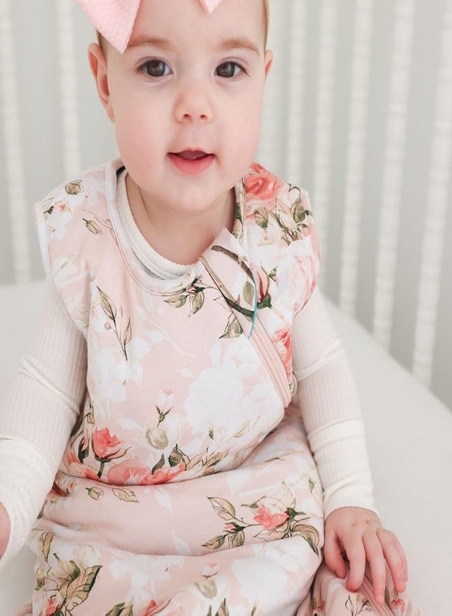 Posh Peanut Baby Wearable Blanket - Newborn Sleeveless Ruffled Sleep Bag - Viscose from Bamboo Infant Wear - Vintage Pink Rose, 6-18 Months - Image 4