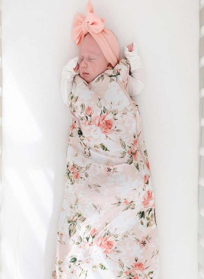 Posh Peanut Baby Wearable Blanket - Newborn Sleeveless Ruffled Sleep Bag - Viscose from Bamboo Infant Wear - Vintage Pink Rose, 6-18 Months - Image 2