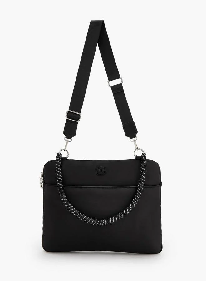 Missy Solid Laptop Bag With Detachable Strap