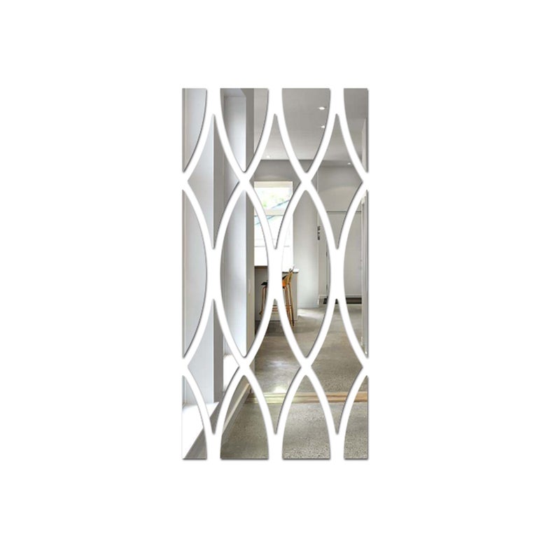 2pcs 3D Crystal Mirror Wall Sticker Wall Decal for Home Porch TV Background( ) - Image 2