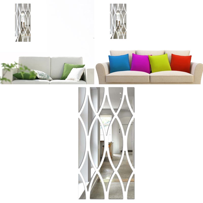2pcs 3D Crystal Mirror Wall Sticker Wall Decal for Home Porch TV Background( ) - Image 4