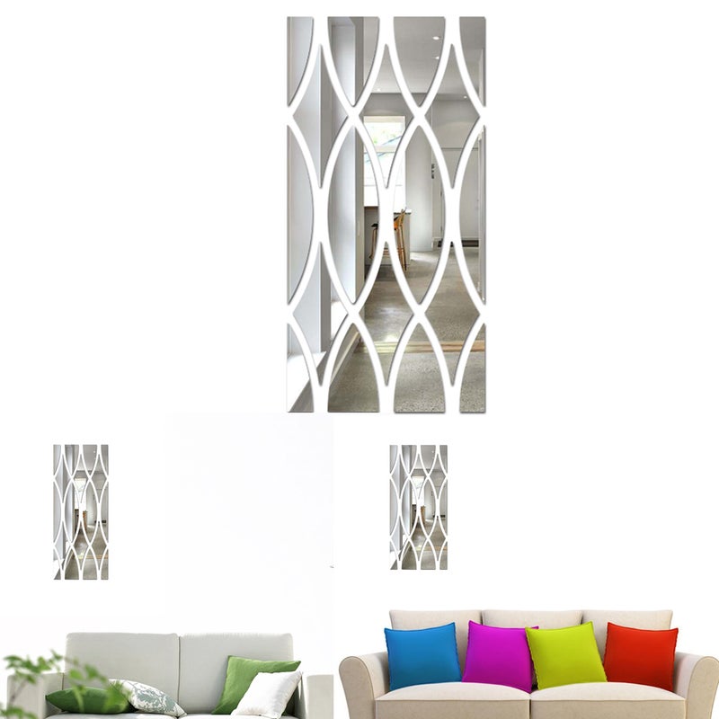 2pcs 3D Crystal Mirror Wall Sticker Wall Decal for Home Porch TV Background( ) - Image 1