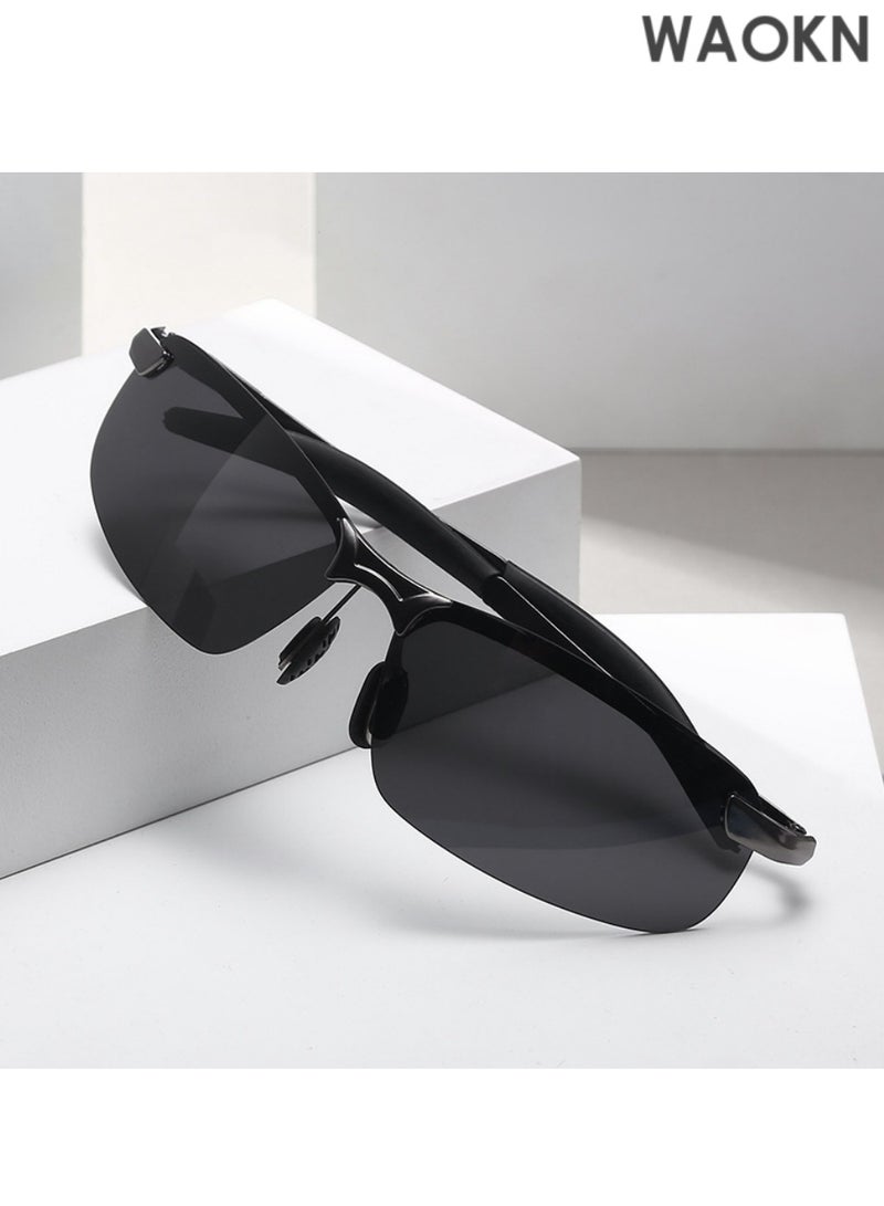 WAOKN Polarized photochromic sunglasses, photochromic glasses, men's high version day and night sunglasses, black polarized photochromic sunglasses UV400 sports sunglasses, men's driving, fishing and sports glasses - Image 4